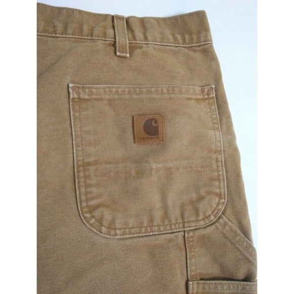 Carhartt Men's 40x30 Brown Canvas Dungaree Utility Work Duck Pants USA - Picture 7 of 9